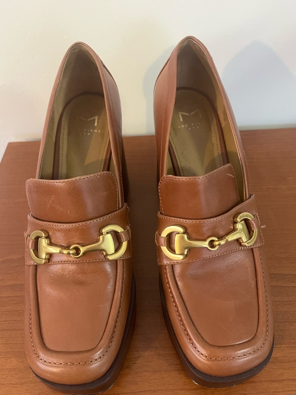 MARC FISHER “Machi” Platform Heeled leather Loafers size 7.5M - Picture 6 of 8